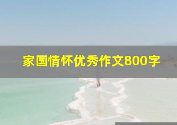 家国情怀优秀作文800字