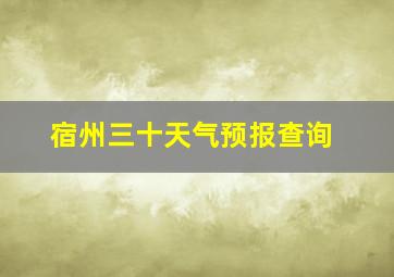 宿州三十天气预报查询