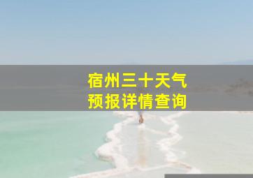 宿州三十天气预报详情查询