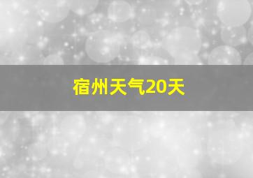 宿州天气20天