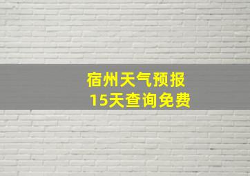 宿州天气预报15天查询免费