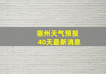 宿州天气预报40天最新消息