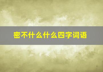 密不什么什么四字词语