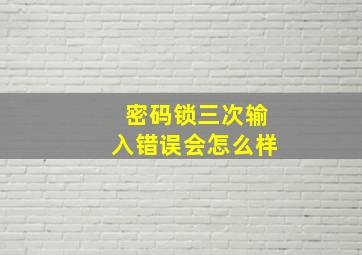 密码锁三次输入错误会怎么样