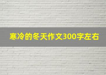 寒冷的冬天作文300字左右