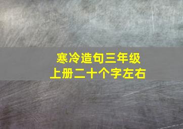 寒冷造句三年级上册二十个字左右