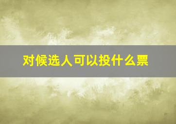 对候选人可以投什么票