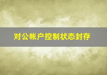 对公帐户控制状态封存