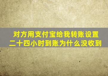 对方用支付宝给我转账设置二十四小时到账为什么没收到