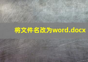 将文件名改为word.docx