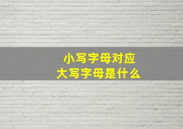 小写字母对应大写字母是什么