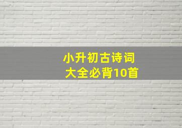 小升初古诗词大全必背10首