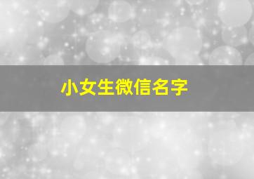 小女生微信名字