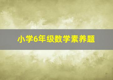 小学6年级数学素养题