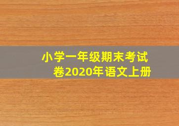 小学一年级期末考试卷2020年语文上册