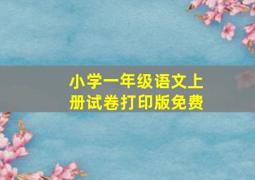 小学一年级语文上册试卷打印版免费