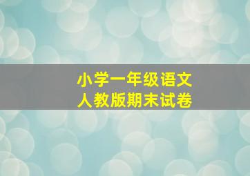 小学一年级语文人教版期末试卷