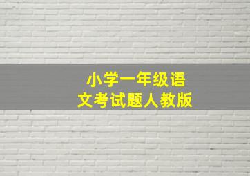 小学一年级语文考试题人教版