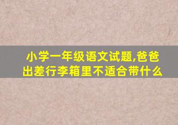 小学一年级语文试题,爸爸出差行李箱里不适合带什么