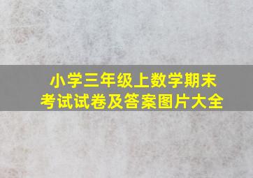 小学三年级上数学期末考试试卷及答案图片大全