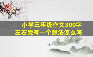 小学三年级作文300字左右我有一个想法怎么写