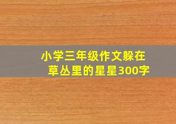 小学三年级作文躲在草丛里的星星300字