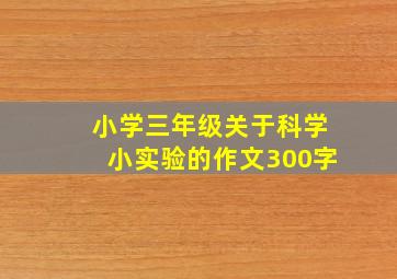 小学三年级关于科学小实验的作文300字