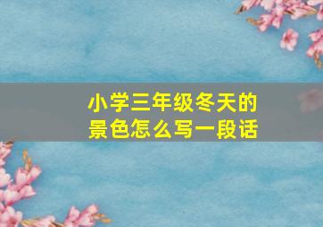 小学三年级冬天的景色怎么写一段话