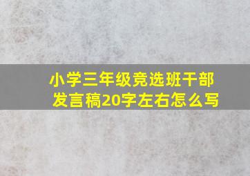 小学三年级竞选班干部发言稿20字左右怎么写