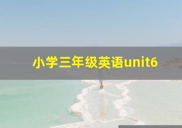 小学三年级英语unit6