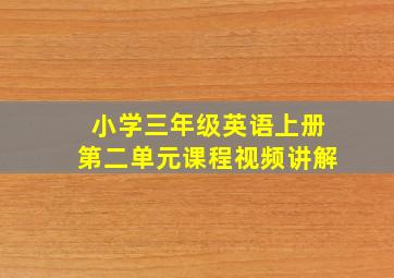 小学三年级英语上册第二单元课程视频讲解