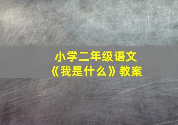 小学二年级语文《我是什么》教案