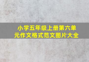 小学五年级上册第六单元作文格式范文图片大全