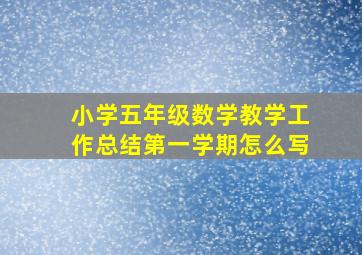 小学五年级数学教学工作总结第一学期怎么写