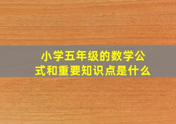 小学五年级的数学公式和重要知识点是什么