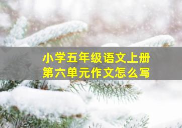 小学五年级语文上册第六单元作文怎么写