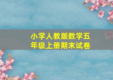 小学人教版数学五年级上册期末试卷