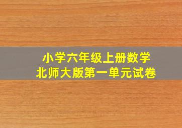 小学六年级上册数学北师大版第一单元试卷