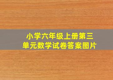 小学六年级上册第三单元数学试卷答案图片