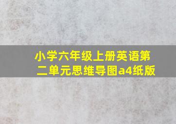 小学六年级上册英语第二单元思维导图a4纸版