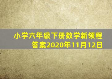 小学六年级下册数学新领程答案2020年11月12日