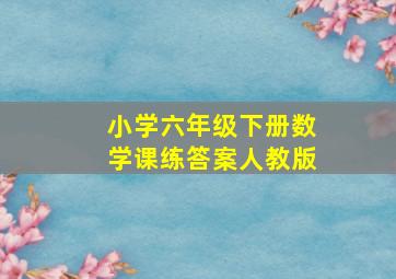 小学六年级下册数学课练答案人教版