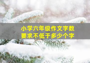 小学六年级作文字数要求不低于多少个字