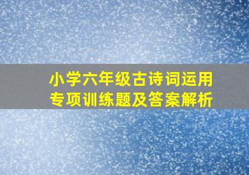 小学六年级古诗词运用专项训练题及答案解析