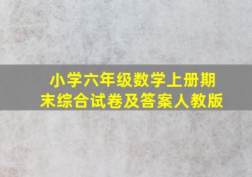 小学六年级数学上册期末综合试卷及答案人教版