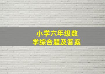 小学六年级数学综合题及答案