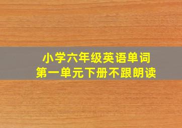 小学六年级英语单词第一单元下册不跟朗读