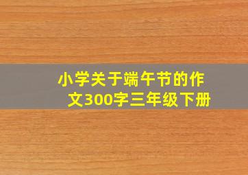 小学关于端午节的作文300字三年级下册