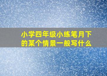 小学四年级小练笔月下的某个情景一般写什么