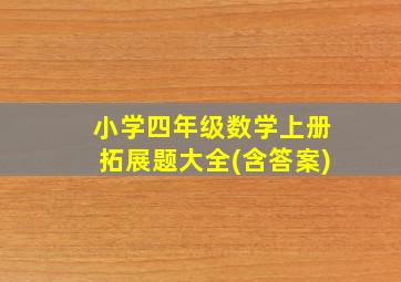 小学四年级数学上册拓展题大全(含答案)